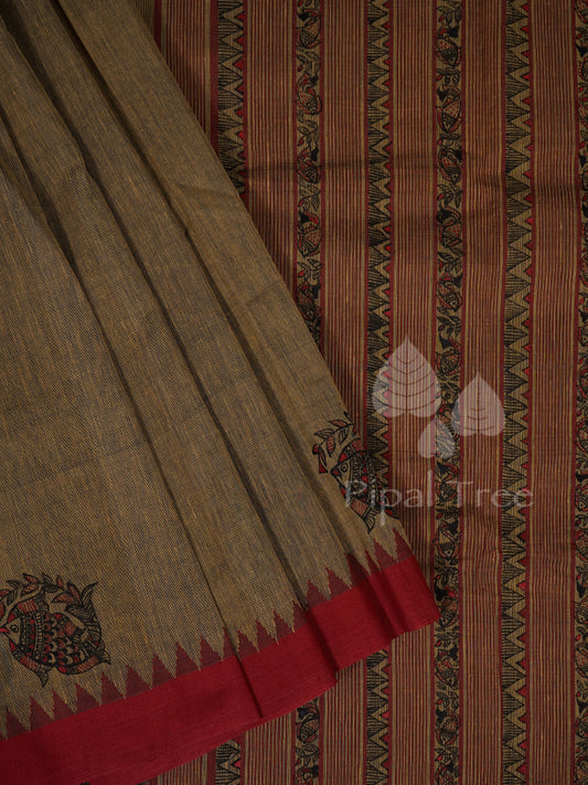 natural dye khadi madhubani hand painted
