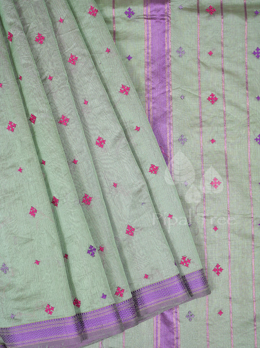 Green Maheshwari Kutch Embroidery