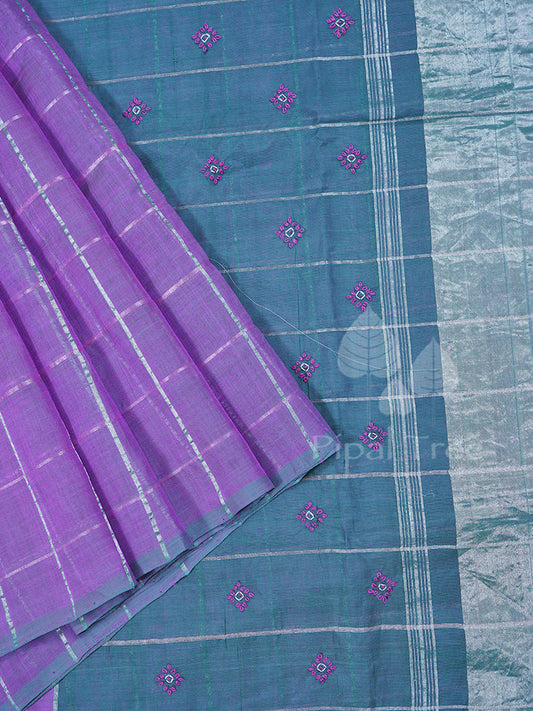 Pink Green Dual Shade Silk Cotton