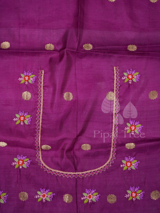 purple chanderi silk fabric