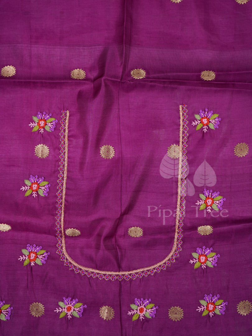 purple chanderi silk fabric