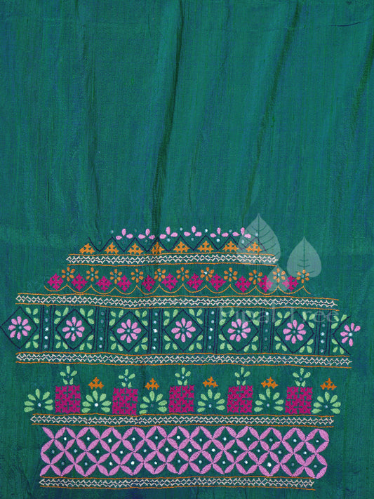 Green Raw Silk Kutch