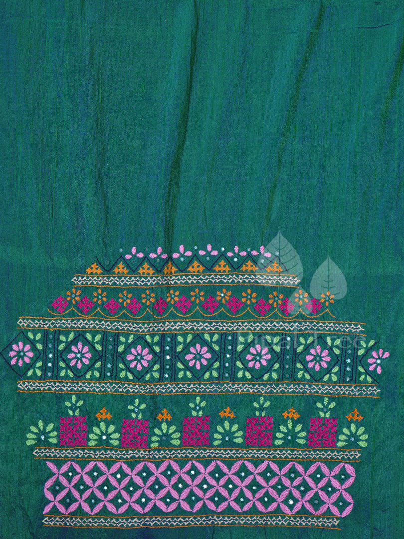 Green Raw Silk Kutch