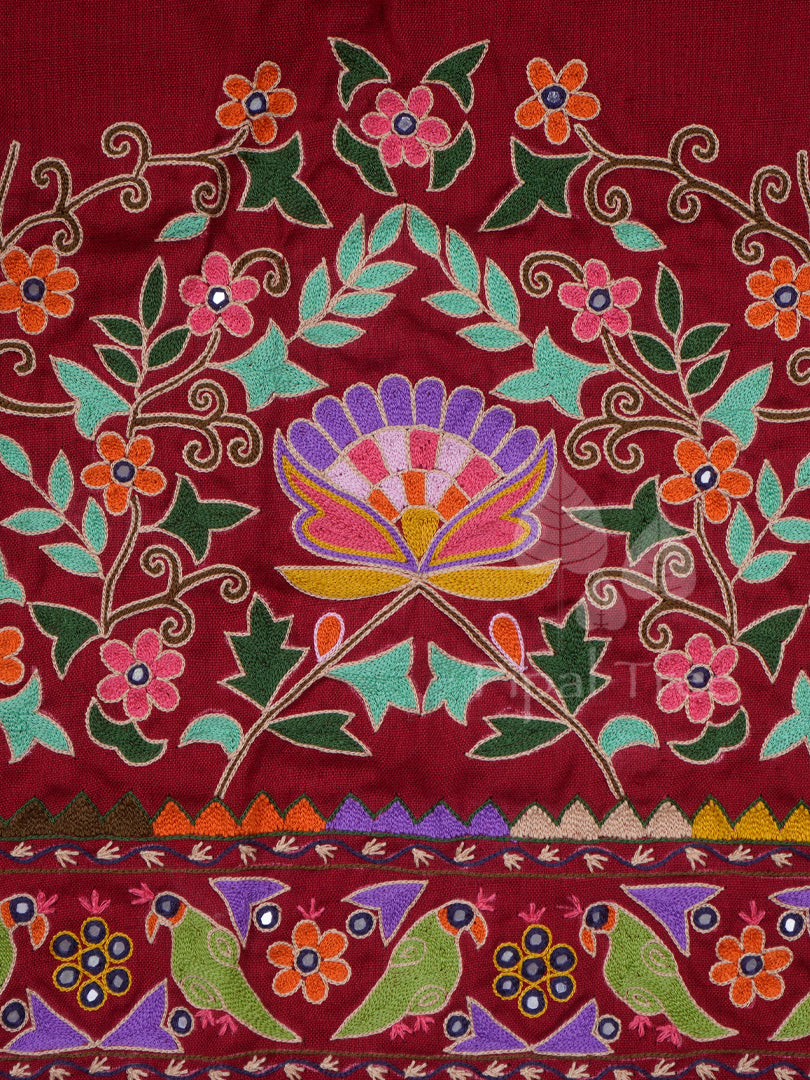 red linen cotton blouse fabric
