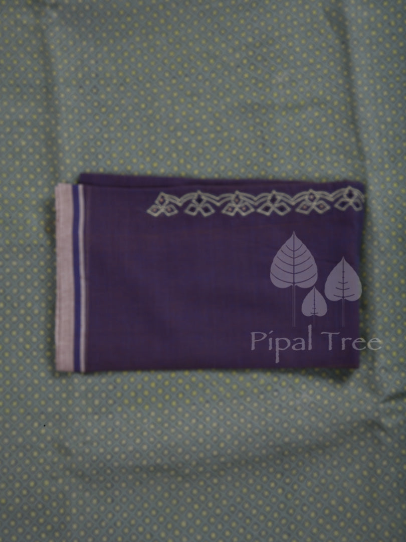 Grey Silk Linen Printed