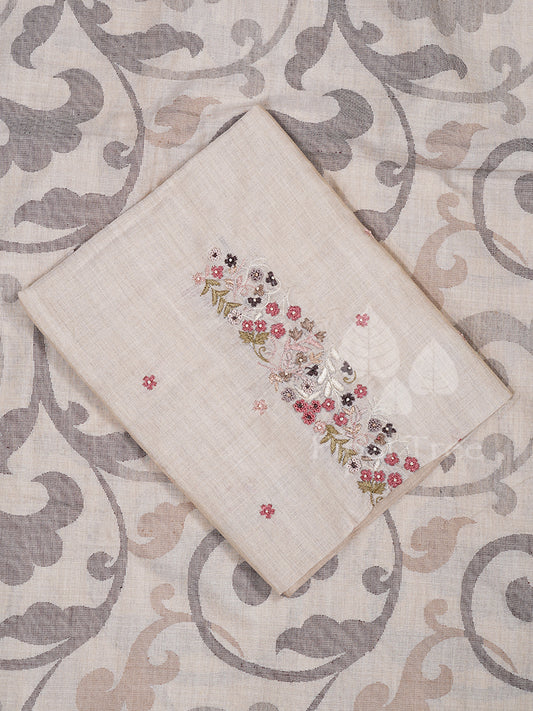 Cream Eri Silk All Over Jamdani