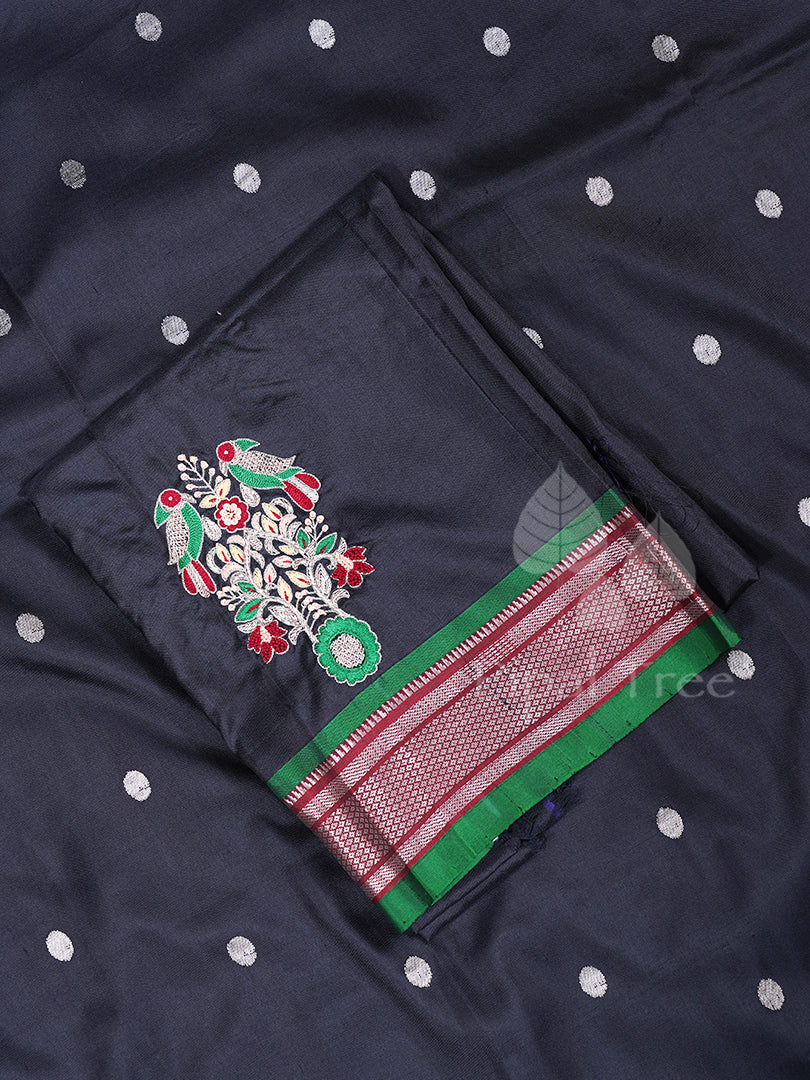 Black Paithani SilkBlack Paithani Silk