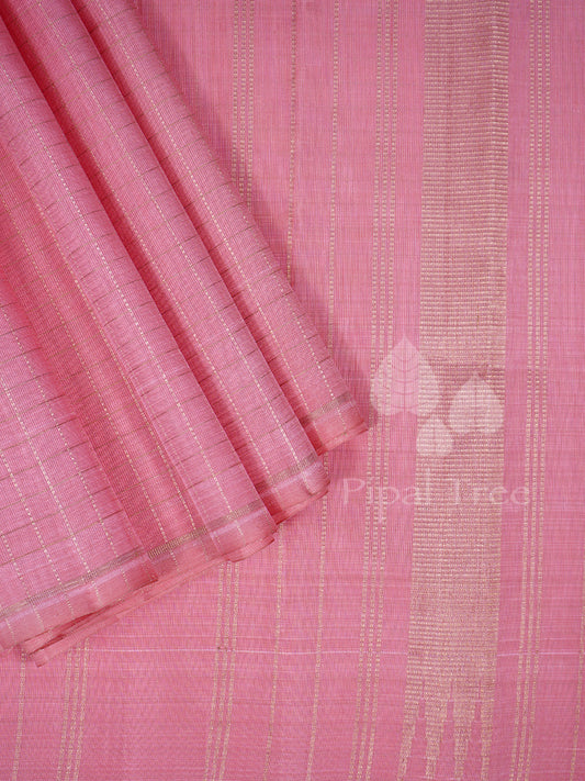 Peach Pink Kanchi Kora saree by Piple Tree