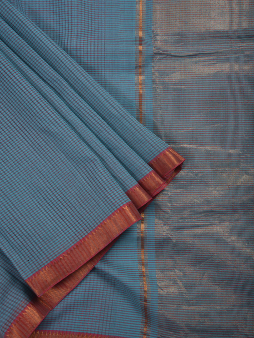 Blue Mangalgiri Cotton Missing Checks