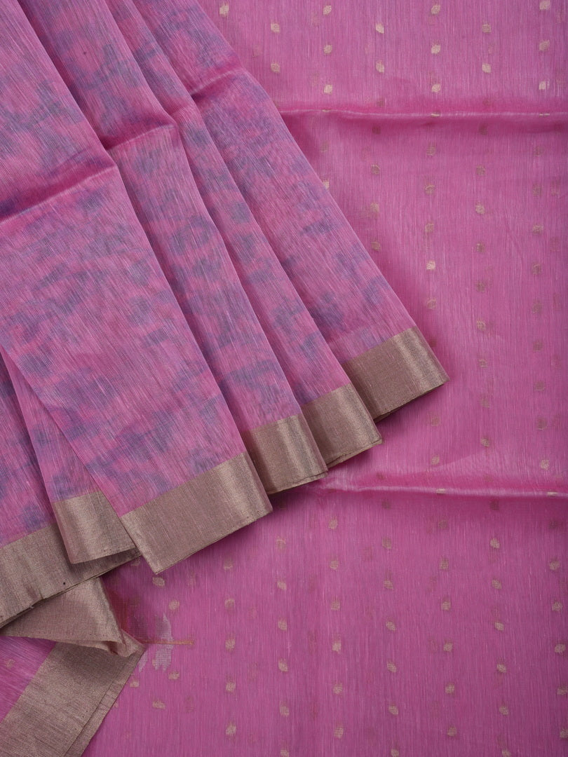 Pink Ikkat Silk Linen