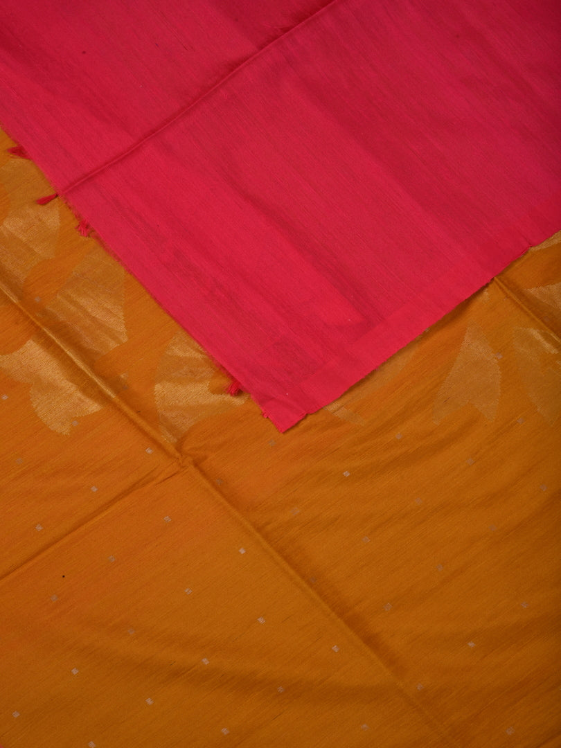 Yellow South Silk saree by Piple Tree with a glossy finish and elegant drape