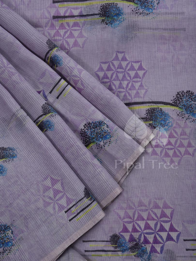Purple Maheshwari Printed
